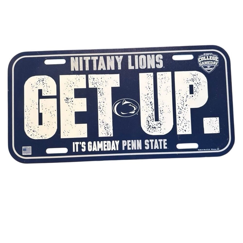 Penn State Nittany Lions Get Up It’s Game Day Plastic License Plate